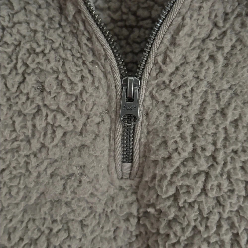 Abercrombie & Fitch Soft AF Sherpa Quarter Zip Faux Sherpa Fleece Jacket Size XS - Picture 4 of 5